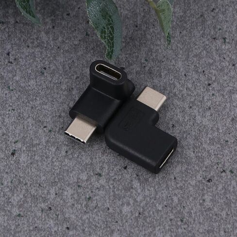 2pcs USB Type C Adapter Male to Female Connector Right Angle Extender in Saudi Arabia