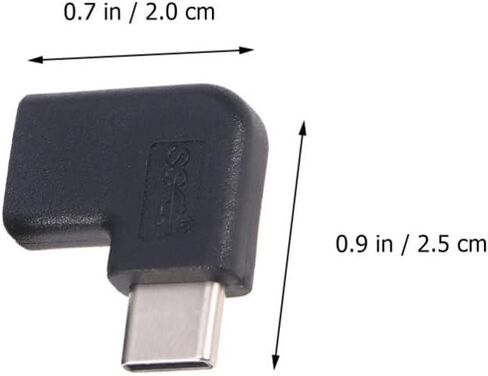 2pcs USB Type C Adapter Male to Female Connector Right Angle Extender in Saudi Arabia