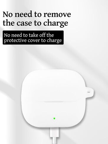 for Baseus Bass BP1 NC Earbuds Case Protective, Soft Silicone Shock-Absorbing Design, Includes Keychain and Lanyard, Does Not Affect Charging, White in Saudi Arabia