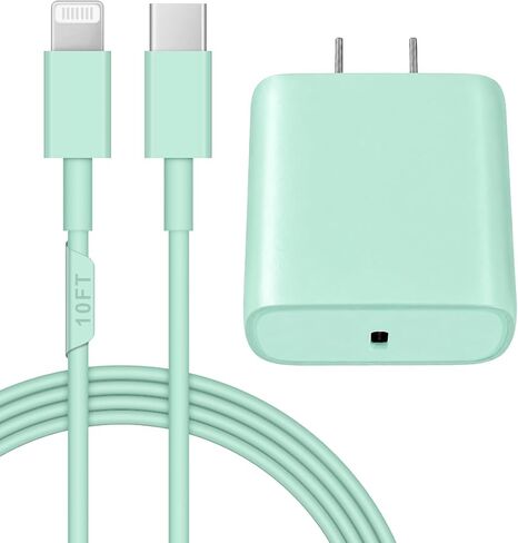 iPhone 14 13 12 Fast Charger 20W PD USB C Wall Charger with 6FT Fast Charging Cable for iPhone 14/14 Pro/14 Pro Max/14 Plus/13/12/11/Pro/Pro Max/Mini/Xs Max/X, iPad - Pink in Saudi Arabia