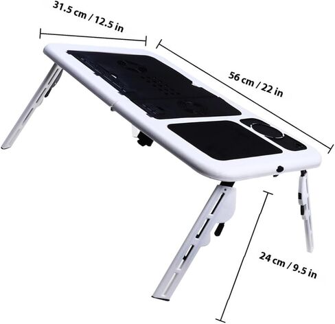 Foldable Laptop Table Tray Desk with Cooling Fans and Mouse Platform in Saudi Arabia