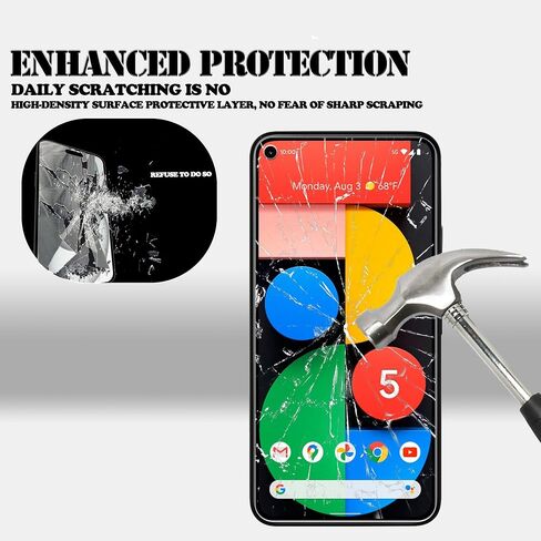 [2 Pack Tempered Glass Film For Google Pixel 5a 5G Screen Protector 2-Pack in Kuwait