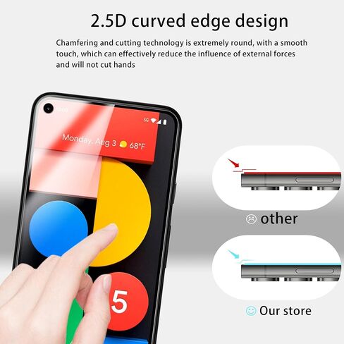 [2 Pack Tempered Glass Film For Google Pixel 5a 5G Screen Protector 2-Pack in Kuwait