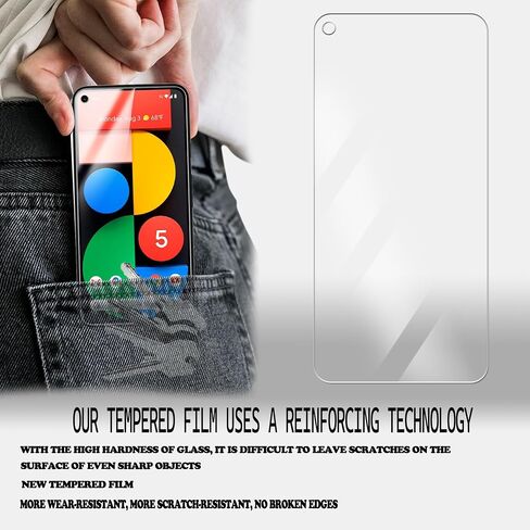 [2 Pack Tempered Glass Film For Google Pixel 5a 5G Screen Protector 2-Pack in Kuwait