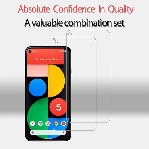 [2 Pack Tempered Glass Film For Google Pixel 5a 5G Screen Protector 2-Pack in Kuwait