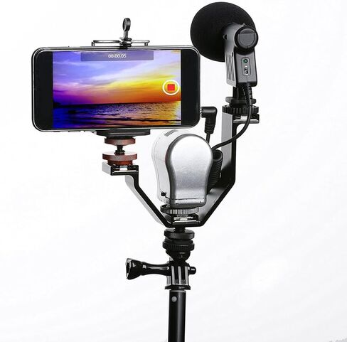 Triple Shoe V-Shaped Mount Bracket with 3 Hot Shoe Adapters for Video in Kuwait