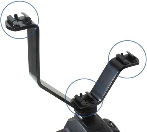 Triple Shoe V-Shaped Mount Bracket with 3 Hot Shoe Adapters for Video in Kuwait