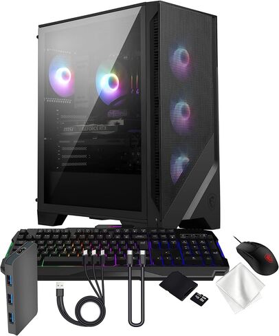 msi Codex R2 AI Gaming Desktop, Intel Core Ultra 7 265, 32GB DDR5 RAM, 3TB Storage (2TB NVMe SSD&1TB Docking Station), RTX 5060 Ti 8GB GDDR7, RGB Cooling, Keyboard & Mouse, Wi-Fi 6E, Win 11, Black in Kuwait