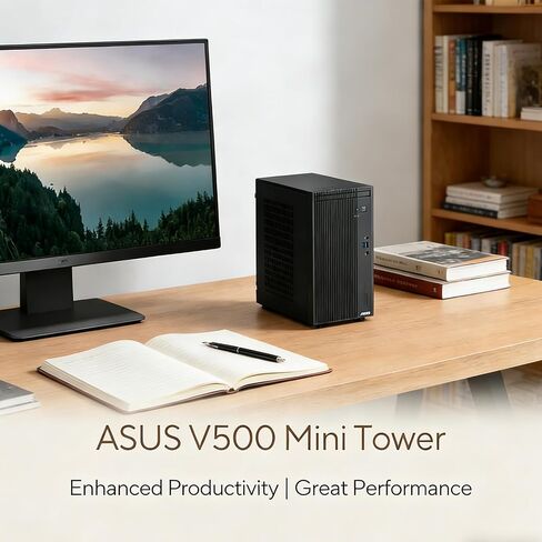 ASUS V500 Tower Desktop Computer | Intel Core i7 13620H (10 Cores, Up to 5GHz) | 64GB DDR5 RAM, 2TB PCIe SSD | WiFi 6, Bluetooth 5.4 | Intel UHD Graphics | Office 365 for The Web, Wired KB & Mouse in Kuwait