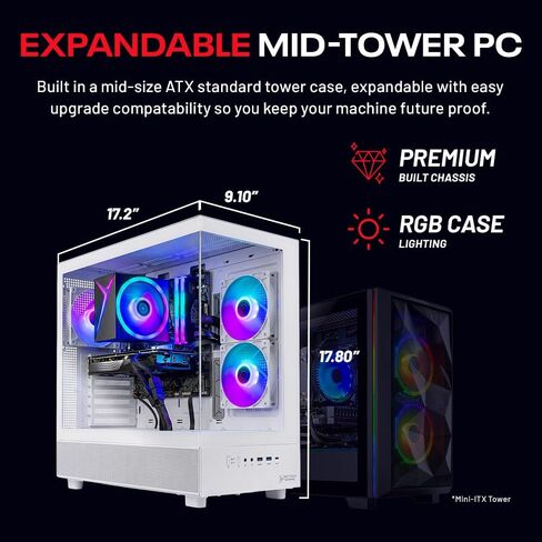 كمبيوتر سطح المكتب Skytech Gaming Azure 3، Intel Ultra 7 265K 3.9 جيجا هرتز(5.4 جيجا هرتز Turbo)، NVIDIA RTX 5060 Ti 16 جيجا، 1 تيرابايت Gen4 NVMe SSD، 32 جيجا DDR5 RAM 5600 RGB، 850 وات ذهبي ATX 3 PSU، 360 مم ARGB AIO، واي فاي، ويندوز 11 in Kuwait