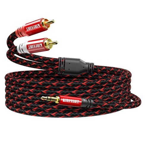 KIRFEIHT RCA to 3.5mm Cable 10 FT, 2RCA to Aux Audio Adapter HiFi Sound in Saudi Arabia