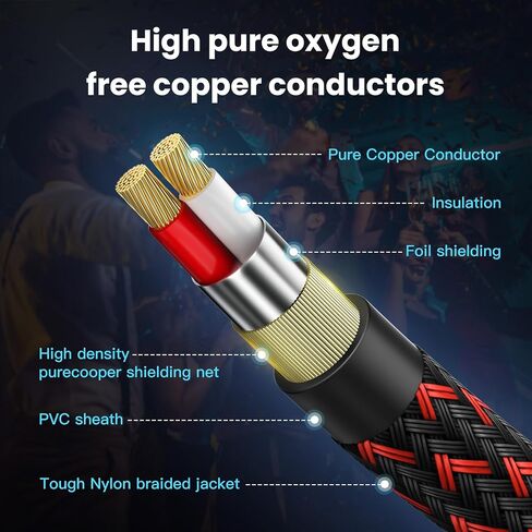 KIRFEIHT RCA to 3.5mm Cable 10 FT, 2RCA to Aux Audio Adapter HiFi Sound in Saudi Arabia
