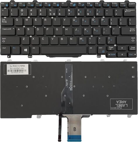 Laptop Replacement US Layout Keyboard for DELL Latitude 7350 5290 E5250 5270 E7270 E7250 7270 MJ8HY 0MJ8HY 0XCD5M Backlit in Saudi Arabia