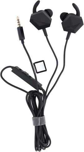 Pissente Gaming Earbuds with Mic, Hex Black Crystal Detachable Boom in Kuwait