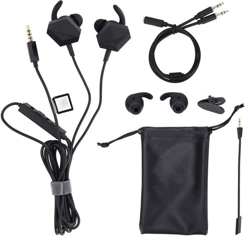 Pissente Gaming Earbuds with Mic, Hex Black Crystal Detachable Boom in Kuwait