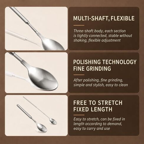 Stainless Steel Telescopic Spoon Comically Large Spoon Extendable Spoons in Saudi Arabia