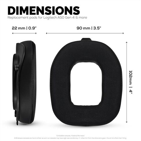 Hybrid Earpads for Logitech Astro A50 GEN4, A50 GEN5 and A50X Headsets. Cooling Gel Gaming Cushions with Super Soft Fabric & Thick Memory Foam, Additional Comfort By Brainwavz in Kuwait