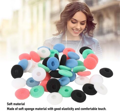 50 Pcs 15mm / 0.6in Noise Isolation Sponge Replacement Covers Soft Foam Earpad Ear Bud Pad Earbud Sponge Covers for Tablet Earphone in Saudi Arabia