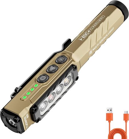 Rechargeable EDC Pen Flashlight 1200 Lumen with UV White Warm Light LED in Kuwait