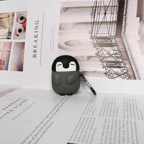 Compatible with AirPods 1/2 Case, Penguin Silicone Skin Funny Kawaii Cartoon 3D Cute Protective Cover for AirPods 1&2 in Saudi Arabia