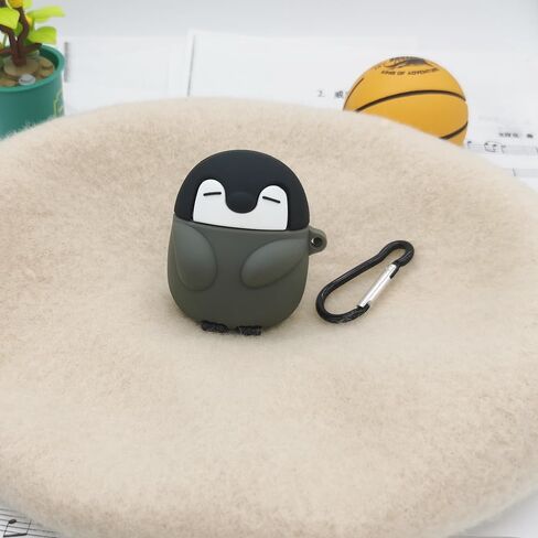 Compatible with AirPods 1/2 Case, Penguin Silicone Skin Funny Kawaii Cartoon 3D Cute Protective Cover for AirPods 1&2 in Saudi Arabia