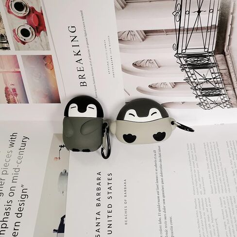 Compatible with AirPods 1/2 Case, Penguin Silicone Skin Funny Kawaii Cartoon 3D Cute Protective Cover for AirPods 1&2 in Saudi Arabia