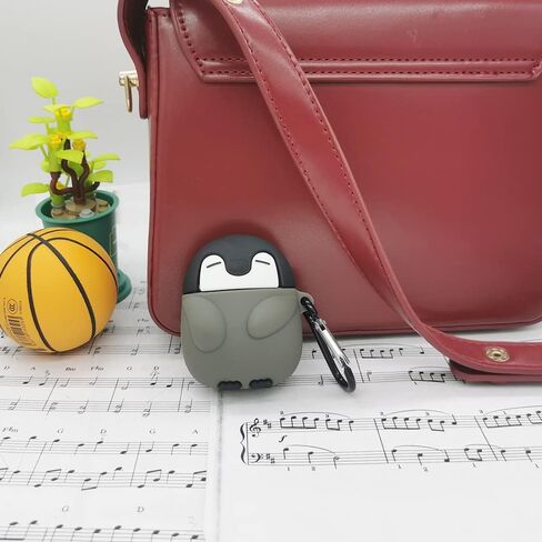 Compatible with AirPods 1/2 Case, Penguin Silicone Skin Funny Kawaii Cartoon 3D Cute Protective Cover for AirPods 1&2 in Saudi Arabia