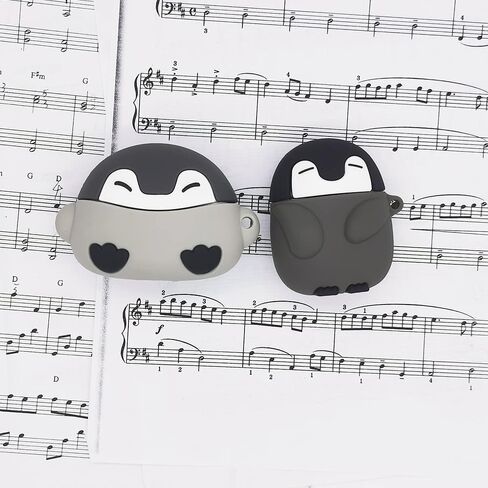 Compatible with AirPods 1/2 Case, Penguin Silicone Skin Funny Kawaii Cartoon 3D Cute Protective Cover for AirPods 1&2 in Saudi Arabia