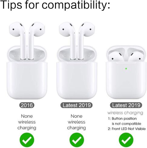 [متوافق مع AirPods 2 و1] غطاء حماية من جل TPU الناعم المقاوم للصدمات مع سلسلة مفاتيح لـ Apple AirPods (بصمات قبلات أحمر الشفاه) in Kuwait