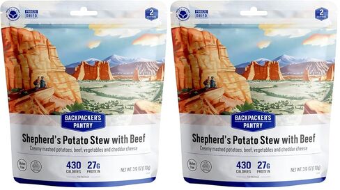 Backpacker's Pantry Shepherd's Potato Stew with Beef - Freeze Dried Backpacking & Camping Food - Emergency Food - 27 Grams of Protein, Gluten-Free - 1 Count (Pack of 2) in Saudi Arabia