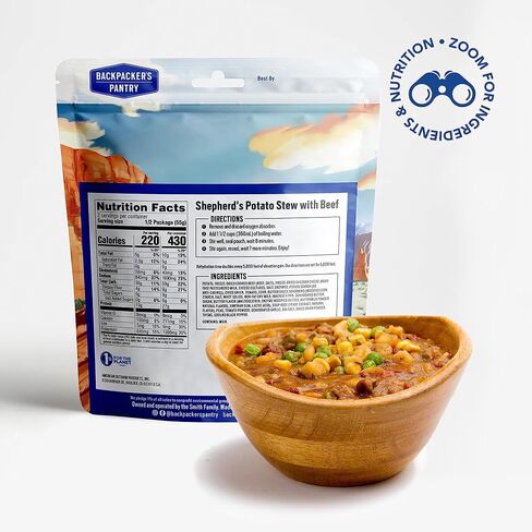 Backpacker's Pantry Shepherd's Potato Stew with Beef - Freeze Dried Backpacking & Camping Food - Emergency Food - 27 Grams of Protein, Gluten-Free - 1 Count (Pack of 2) in Saudi Arabia