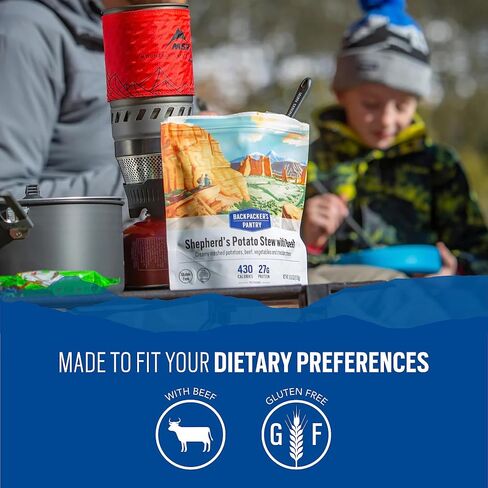Backpacker's Pantry Shepherd's Potato Stew with Beef - Freeze Dried Backpacking & Camping Food - Emergency Food - 27 Grams of Protein, Gluten-Free - 1 Count (Pack of 2) in Saudi Arabia