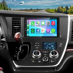 راديو سيارة 4+64 جيجابايت لسيارة Toyota Sienna 2015-2017 مع Carplay اللاسلكي وAndroid Auto، Android 13 IPS HD ستيريو سيارة مع التحكم الصوتي بلوتوث 5.2 FM RDS DSP EQ SWC GPS WiFi كاميرا احتياطية in Kuwait