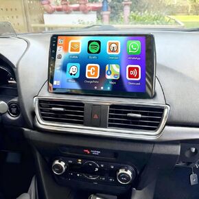 Car Stereo Radio Compatible for Mazda 3 2014-2019 with Carplay Android Auto GPS Navigation 9in Touchscreen Car Radio Player with Bluetooth WiFi FM/RDS SWC Mirror Link + Backup Camera in Saudi Arabia