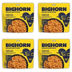BIGHORN Mountain Food Chicken alla Vodka Pasta - contains 6 packs | 12 servings | 264g Protein | 4,200 Calories - premium freeze dried meals for backpacking food - dehydrated camping food for backpacking meals - ideal camping meals just add water - great  in Saudi Arabia