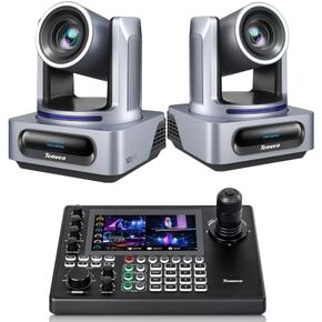 Tenveo NDI PTZ Camera Bundle/Kits - 20X AI Auto Tracking NDI 3G-SDI/HDMI/USB3.0/LAN(PoE) PTZ Camera(*2) and NDI PTZ Joystick Controller with 7'' Quad-View Touchscreen for Video Production Large Event in Saudi Arabia