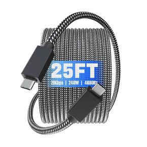 USB C to USB C Cable 25Ft, 240W Fast Charging, 20Gbps Data, 4K 60Hz Video in Saudi Arabia