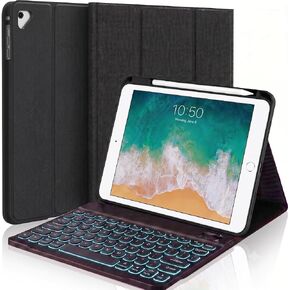 Backlit Keyboard Case for iPad Pro 12.9-inch 2017/2015 (Old Model, 2nd & 1st Generation), Magnetically Detachable Wireless Keyboard, Smart Folio with Pencil Holder, Black in Saudi Arabia