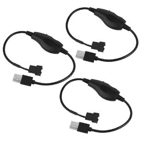 3pcs USB Fan Speed Adapter Controller, USB 5V to 12V 4 Pin PC Cooling Fan Adapter with Switch for Computer Cooling Fans (13.4 Inch/34cm) in Saudi Arabia