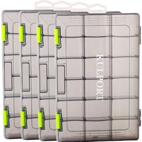 Tackle Boxes Plastic Storage Organizer Box with Removable Dividers,3600 Tackle Tray,Lure Box and Terminal Tackle Storage,4 Packs Tackle Trays-Grey in Saudi Arabia