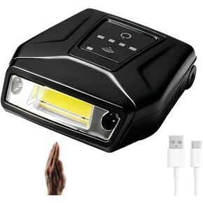LED Hard Hat Light,Rechargeable Motion Sensor Cap Visor Head Light - COB Clip on Cap Lights - Headlamp Flashlight with Red Light for Fishing Running Camping Reading(1000mAh) in Saudi Arabia
