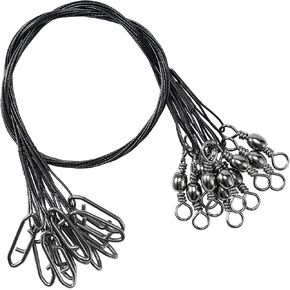 QISHUO Stainless Steel Fishing Leaders Strength Rigs Saltwater Fishing Leader Heavy Snap Lure Wire Leaders Line Black Nickel in Kuwait