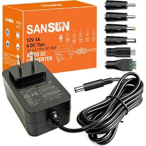[ETL Listed] 12V Power Supply 3A 36W Universal Adapter AC100-240V to DC12 Volt Power Adapter Cord 3Amp 2.5A 2A 5.5mm x 2.1mm for LED Strip Light CCTV Security Camera PC Monitor and More (1 Tip) in Saudi Arabia