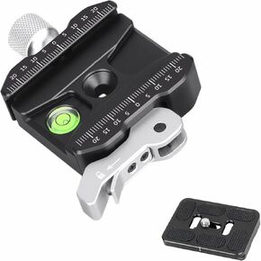 INNOREL CF50 Arca Swiss Lever Clamp, 2"/50mm Long All Metal Quick Release Clamp Adapter for DSLR Camera Tripod Ball Head Monopod, Knob Locking & Lever Locking, Sliver in Saudi Arabia