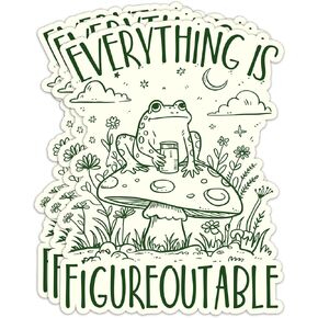 3 Pcs Everything is Figureoutable Sticker Mental Health Retro Frog Motivation Vinyl Waterproof Decal, Gift for Women, Girls, Kids, Teens – Laptop, Phone, Water Bottle, Tumbler, Car, Helmet 3 Inches in Saudi Arabia