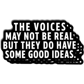 3PCS The Voices May Not Be Real but They Do Have Some Good Ideas Funny Vinyl Stickers, Dark Humor Sarcastic Quote Decals for Water Bottles, Laptops, Tumblers, Journals and Personal Items, 3 Inch in Kuwait