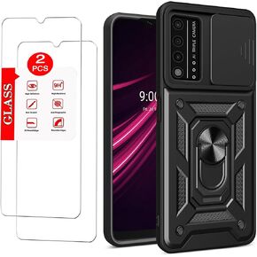 For T-Mobile REVVL V Plus 5G Case with [2 Pack] Tempered Glass Screen Protector, For TCL T-Mobile Revvl V+ 5G [Military-Grade] Protective ，Lens Protects Magnetic Kickstand Car Mount Phone Case in Saudi Arabia