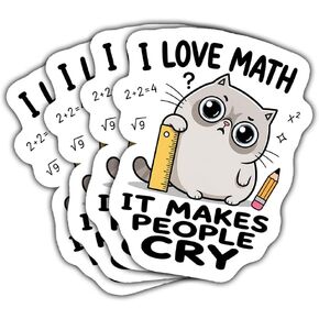 (3Inch) 4Pcs Funny Math Stickers, Math Teacher Stickers for Cat Lovers in Saudi Arabia