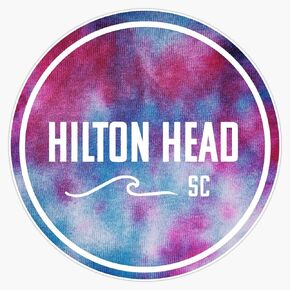 Hilton Head - Tie Dye Vinyl Sticker Waterproof Decal Laptop Wall Window Bumper Sticker 5" in Saudi Arabia