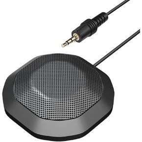 High Sensitivity Desktop Microphone 360° Omnidirectional Mic for PC, USB Plug & Play for Business Conference, Black (3.5mm Plug) in Saudi Arabia